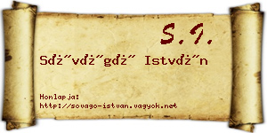 Sóvágó István névjegykártya
